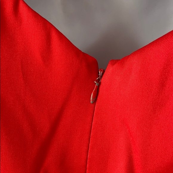 Bagley Mishka red asymmetrical gown off shoulder - Picture 12 of 14